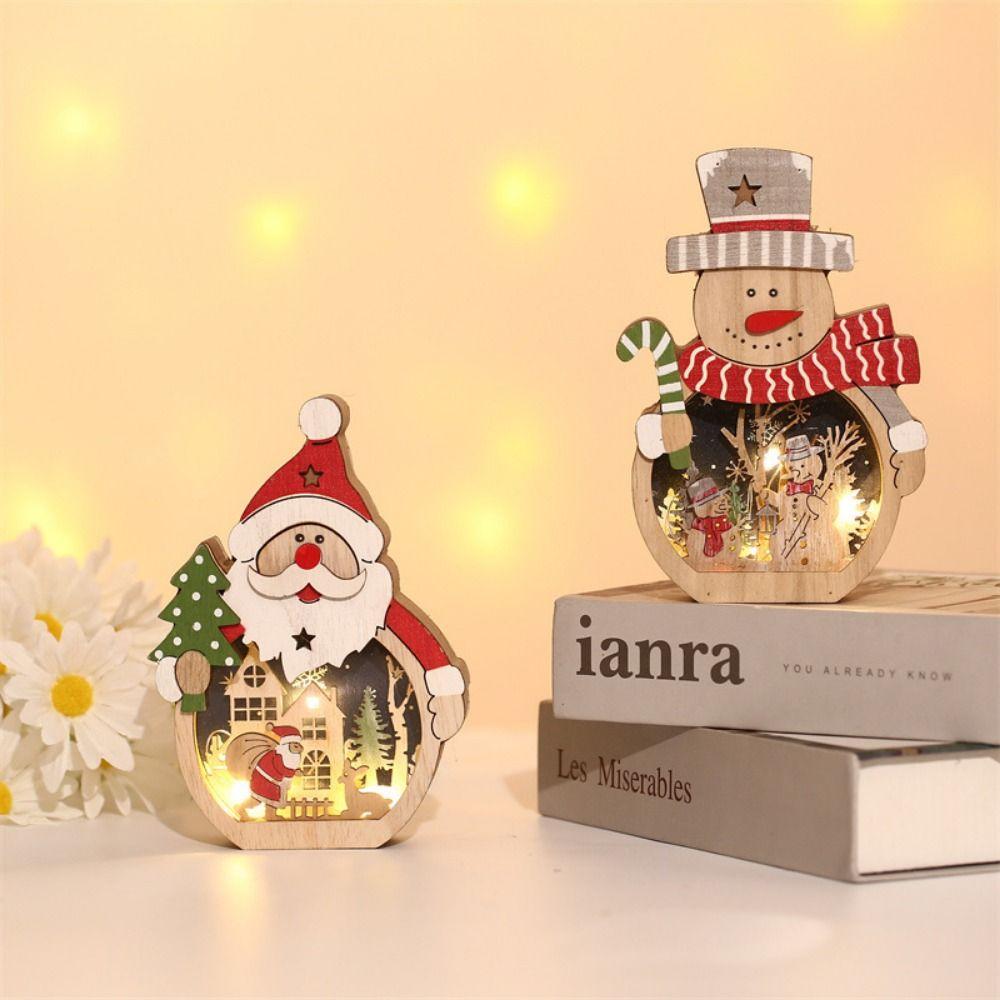Household Santa Snowman Ornament Creative Christmas Light  Luminous Decor