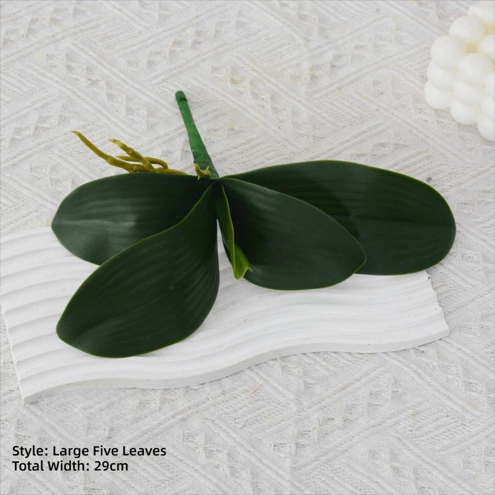 High Quality Orchid Leaves Decorative Flowers Plastic Grass Phalaenopsis Leaf Simulation Leaves Artificial Plants