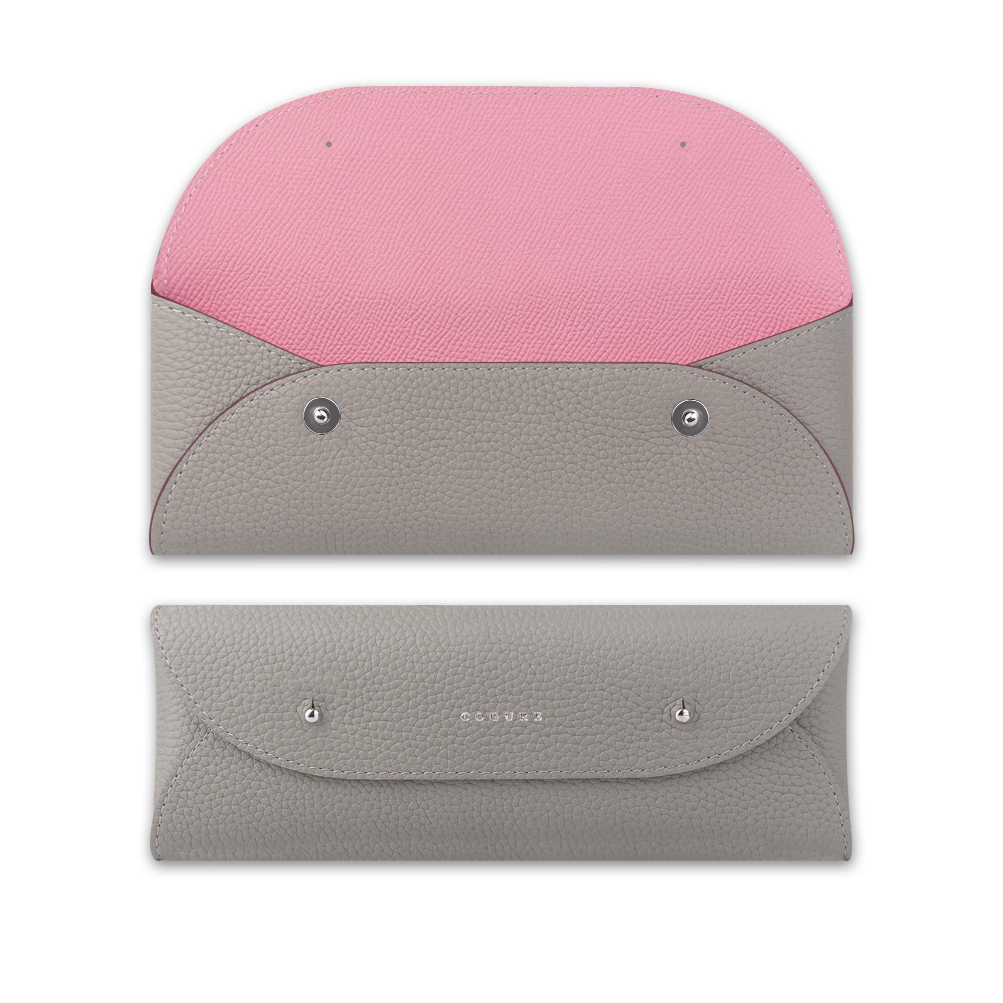 

COGURE Чехол-карандаш из натуральной кожи с застежкой Простой и стильный Одинарная подарочная коробка Серо-бежевый и розовый Чехол COPEN-X, Застежка, Дизайн, Карман, Унисекс, В комплекте,