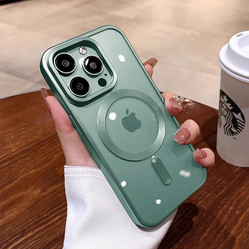 Matte Plating For Magsafe Magnetic Wireless Charge Case For iPhone 11 12 13 15 14 16 Pro Max Plus Soft Clear Shockproof Cover
