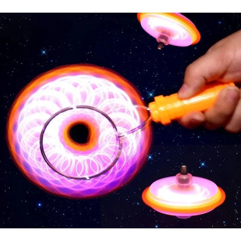 Magnetic Gyro Magic Rail Twirler Flashing GyroWheel Portable Light Up Glow Magnetic Gyro Wheel Spinning Toys for Children Gifts