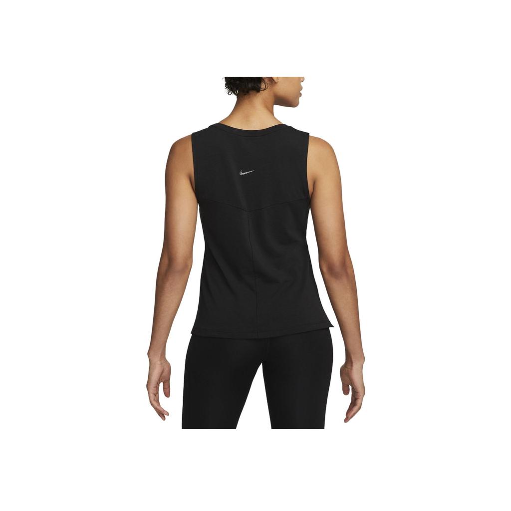 Nike Yoga Dri-FIT Solid Logo Print Sleeveless Tank Top Women Tops Black DV9168-010