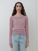 KIJUN Sheer Boatneck Knit Dusty Pink