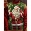 Santa Claus Pattern T-Shirt For Men Christmas Balloon 3D Printed T Shirts Autumn Casual Long Sleeves Loose Round Neck Tops Tees