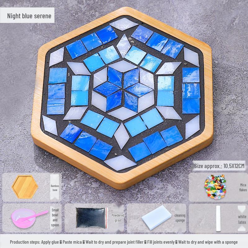 Mosaik Glimmer Bambu Underlägg & Grytunderlägg DIY-kit för Studenter & Barn