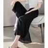 Women's High-Waist Wide-Leg Slit Cropped Pants