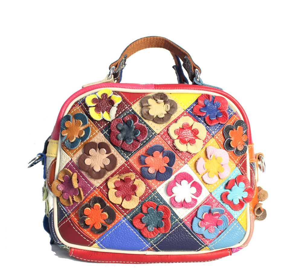 

Сумка из ветровой кожи, сумка-мессенджер, женская сумка с цветочным узором, цветная ромбовидная кожаная маленькая квадратная сумка разноцветный