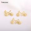 FINRUSIAC 21x10mm Cyklistické přívěsky Nádherné Pozlacené 14K Zlatem Přívěsky na kolo DIY Pro výrobu šperků
