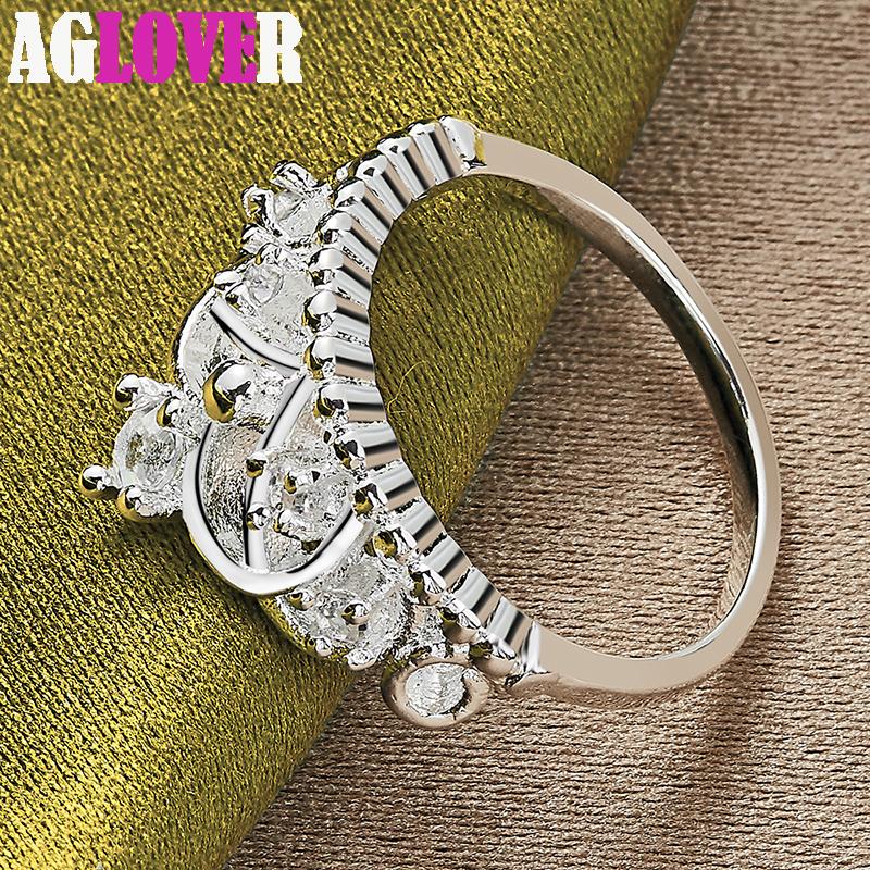 925 sterling sølv krone AAA sirkon ring smykker