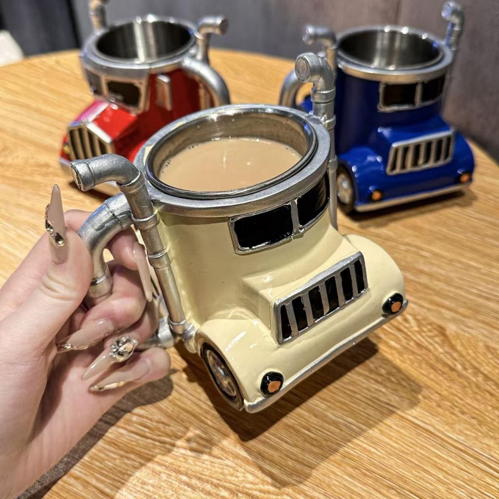 New Truck Coffee Cup Design Decoration Mug Home Courtyard Decoration Stainless Steel Core