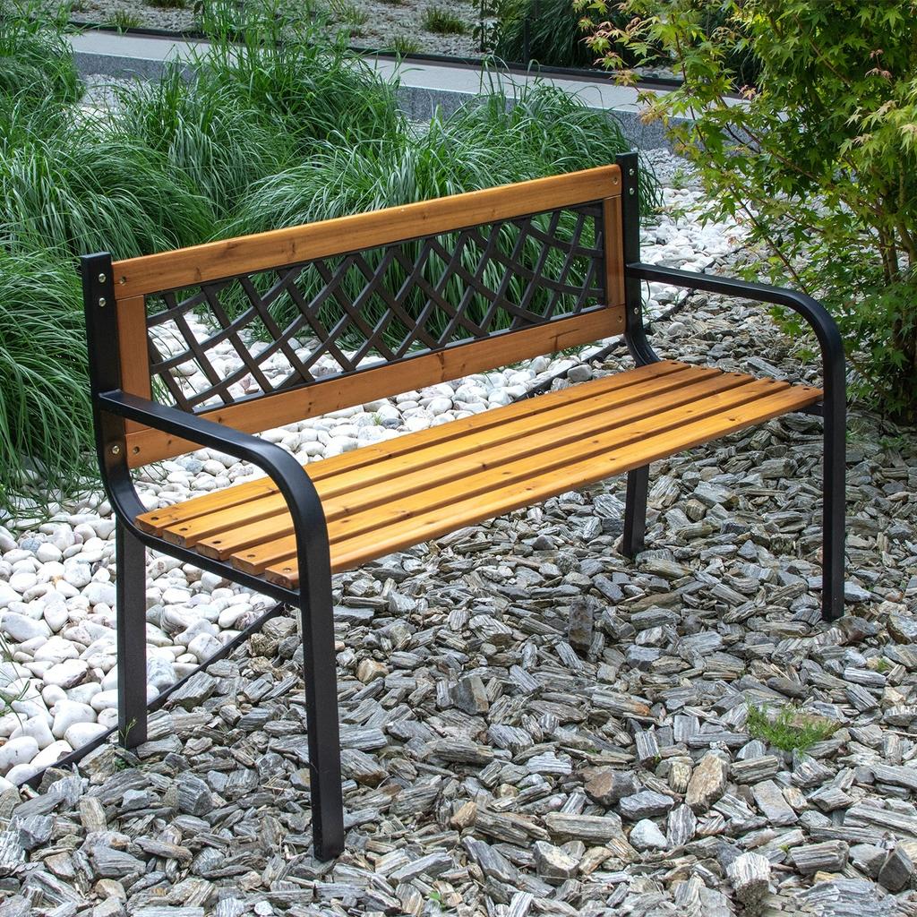 ΠΑΓΚΟΣ ΚΗΠΟΥ πάρκου ξύλινος μεταλλικός πάγκος