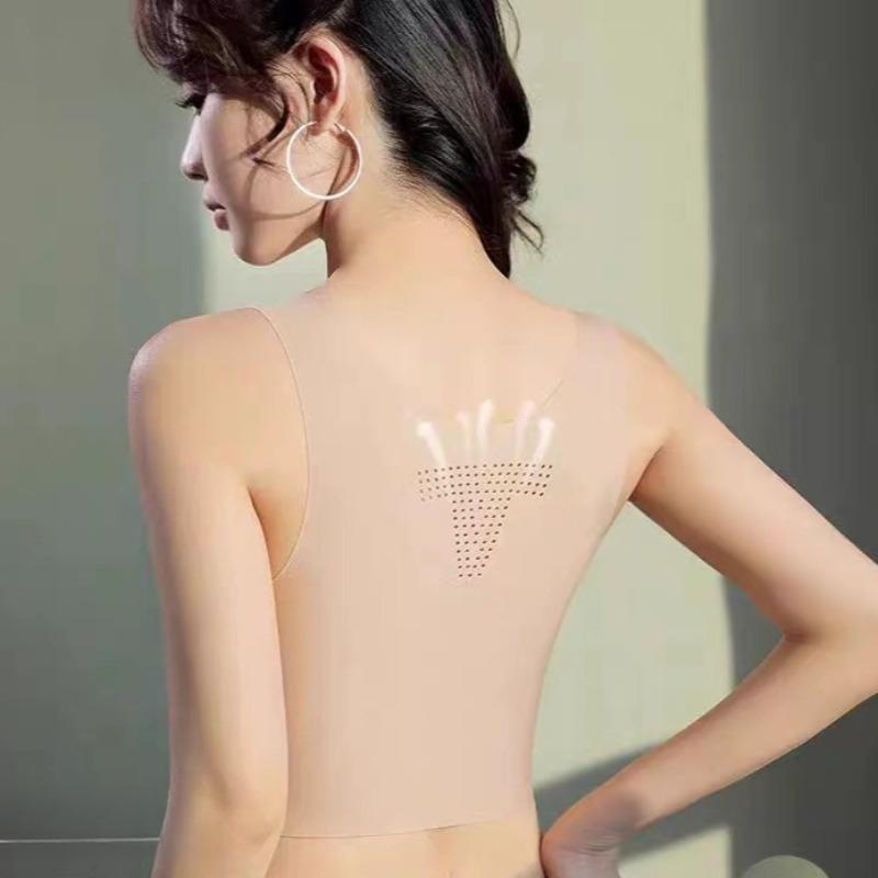 Seamless Invisible Foundation Vest Bra Wire-free Thin Breathable Plus Size Underwear for Women