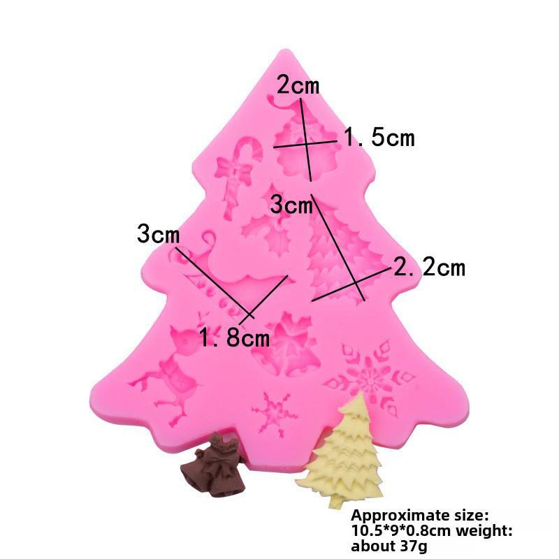 Christmas Silicone Mold for Cake Decoration: Featuring Snowflakes, Elk, Santa Claus, and More