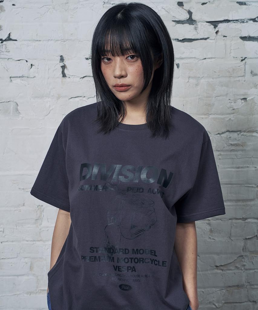 Peideu Pd Division Short Sleeve T-Shirt Charcoal