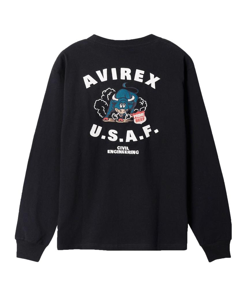 AVIREX Long Sleeve Tee Prime Beef / 7836230028 Black