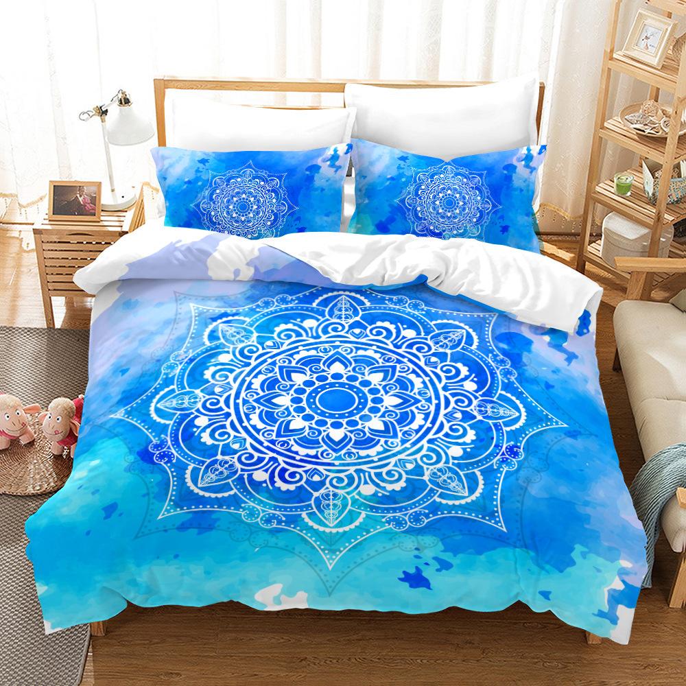 Mandala Abstract Flower Digital Printing Three-Piece Home Textile European Pattern Quilt Set Two-Piece Set