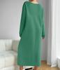 European & American Autumn/Winter Casual Long Sleeve Solid Color Sweatshirt Dress.