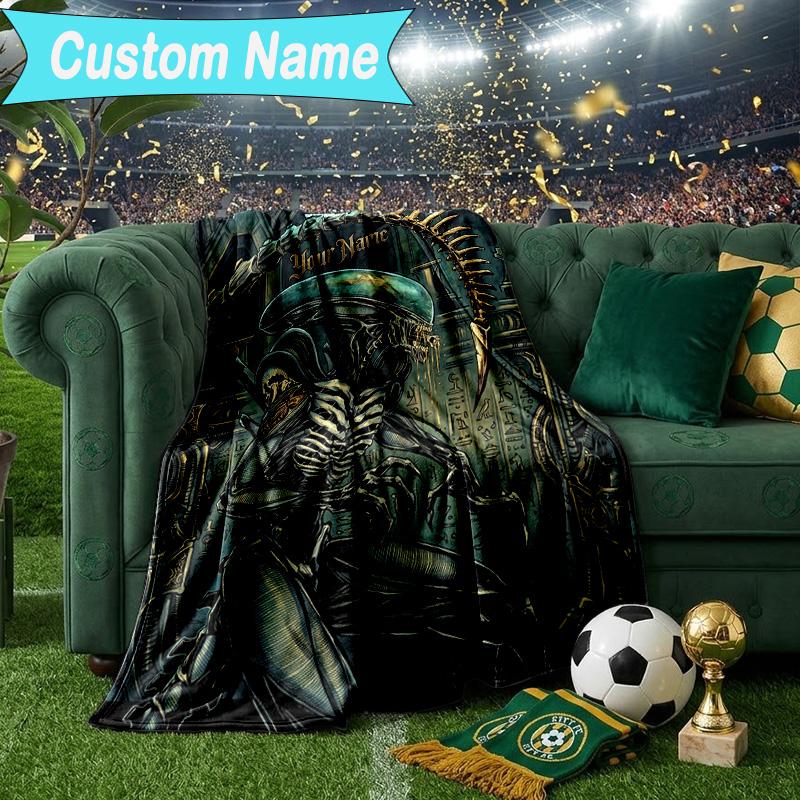 Custom Name Blanket Alien Artwork Blanket Bedding Blanket for Travel, Camping, Living Rooms, Offices, Sofas, Fan Christmas gift