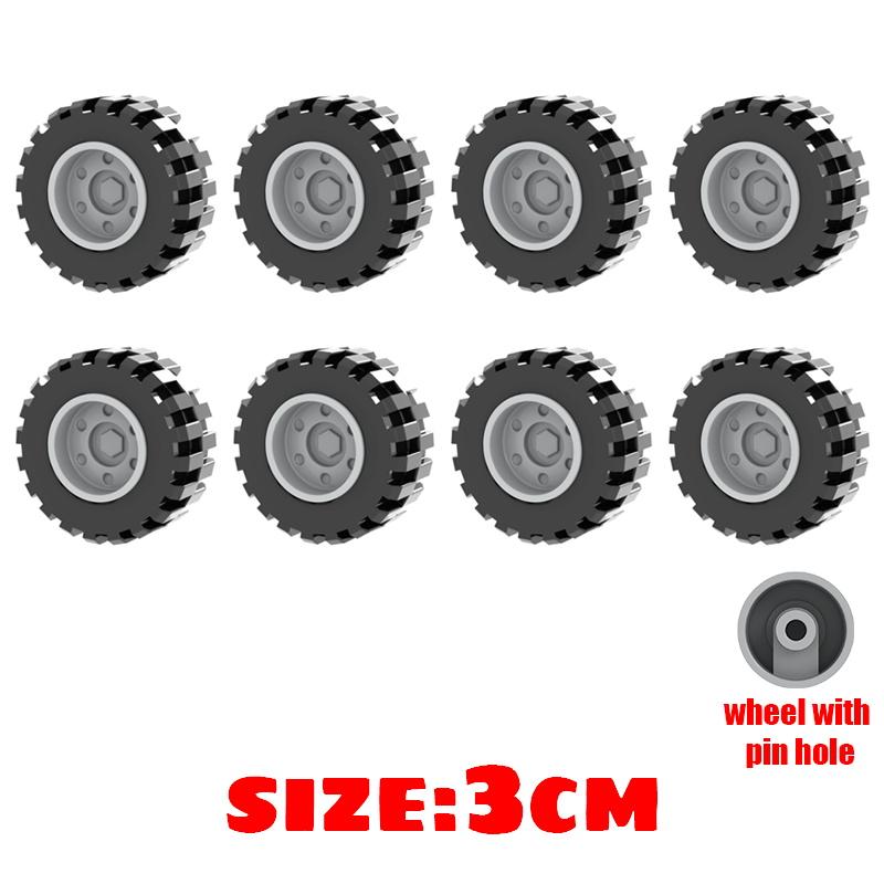 Wheel Car Tire City Off-Road Vehicle Building Block MOC Toy Kid Collection Souvenir Gift Pretend Play Decoration Boy City