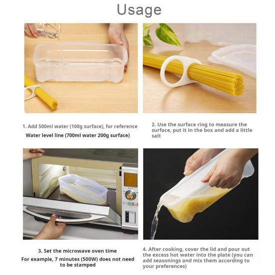 1,3 l Nudelkocher für die Mikrowelle mit Siebdeckel, lebensmittelecht, hochtemperaturbeständig, schnell und einfach zu bedienen, Nudelkochbox, Messringe, Mikrowelle