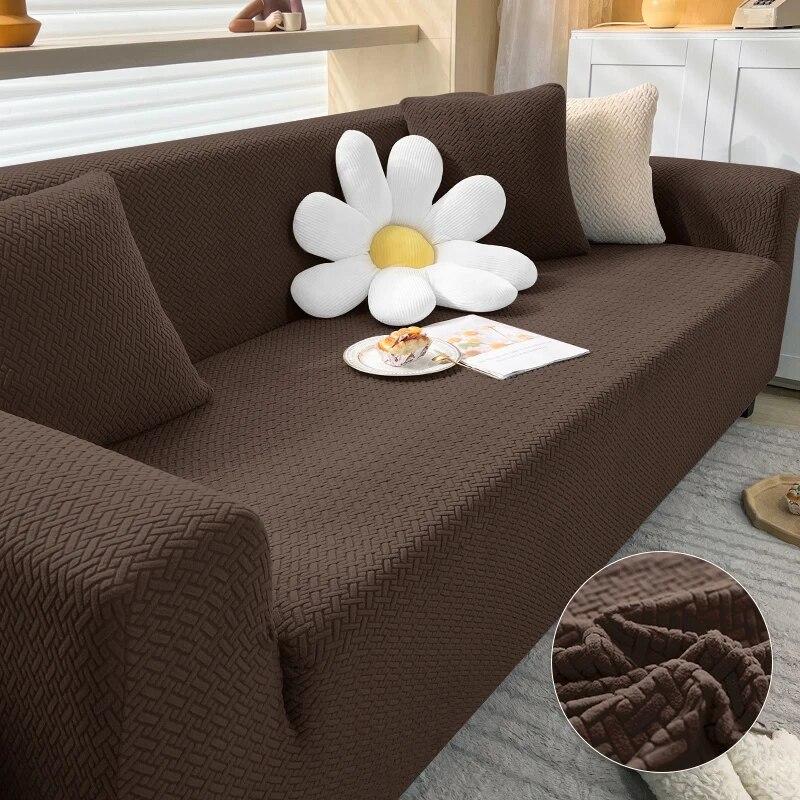 Polar Fleece Elastické žakárové potahy na pohovku Napínací pohovka Potah na křeslo ve tvaru L Potah na pohovku Rohový do obývacího pokoje 1/2/3/4 sedad