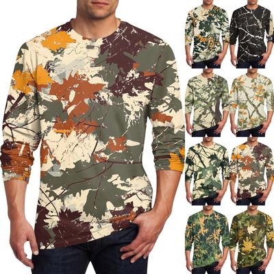 Men's T Shirt O-Neck Clothing Apparel Outdoor Long Sleeve Print Fashion Designer Vintage