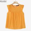 ZANZEA Women Summer Round Neck Sleeveless Casual Crochet Tank Tops