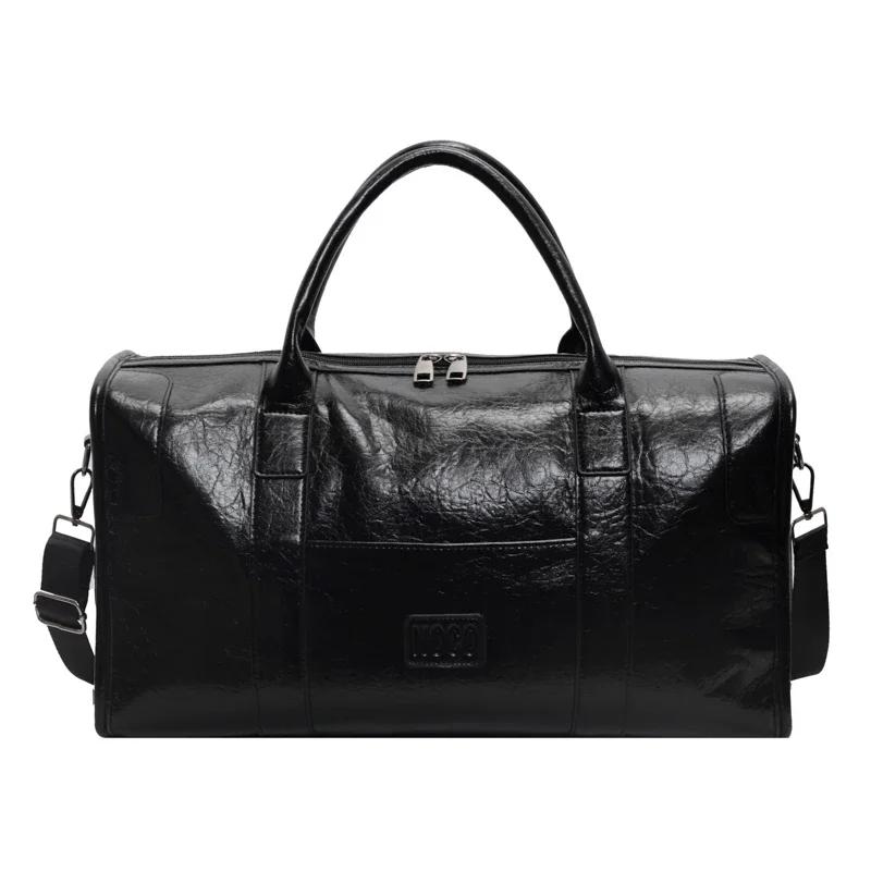 PU Solid Zipper Shoulder Bag large capacity simple elegant soft versatile Crossbody Travel Handbag