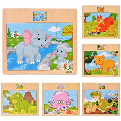 Wooden Colorful Dinosaur Zebra Animal Jigsaw Puzzles Board Intelligent Kids Toy
