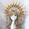 Baroque Luxury Hair Hoop Headwear Gothic Crown Material Package Goddess Pearl Headband Hair Accs for Women Photo