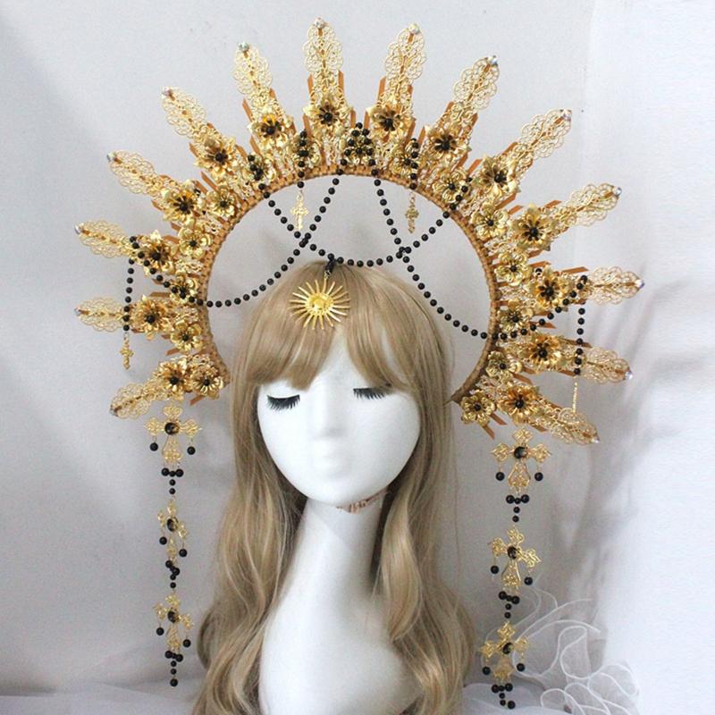 Baroque Luxury Hair Hoop Headwear Gothic Crown Material Package Goddess Pearl Headband Hair Accs for Women Photo