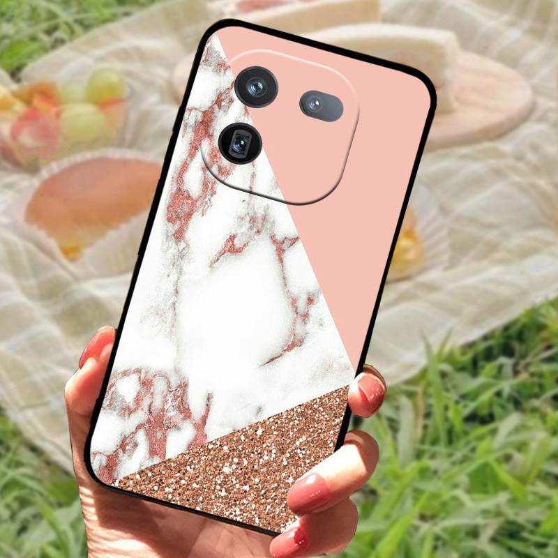 For Vivo IQOO 12 Pro Case Soft Marble Black Silicone Phone Back Cover For Vivo IQOO 12 Pro Case Cover IQOO12 Pro Coque Funda