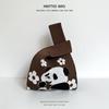Cute Panda Casual Tote Bag: Trendy, Versatile, Polyester Knit Handbag for Women
