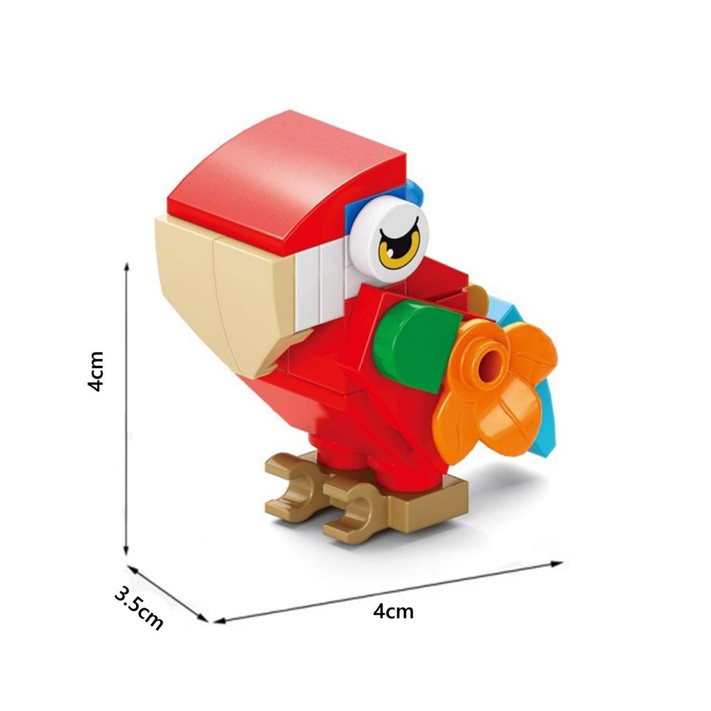 Flamingo Eagle Crow Parrot Ostrich Woodpecker Bird Paradise Animal Kindergarten Gift Children's Brickheadz Assembly Block Toys