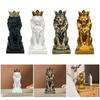 Lion Crowned Statue Table Decoration Handmade Desk Resin Ornament 14.5cm Tall for Wine Cabinet and Home Decoration