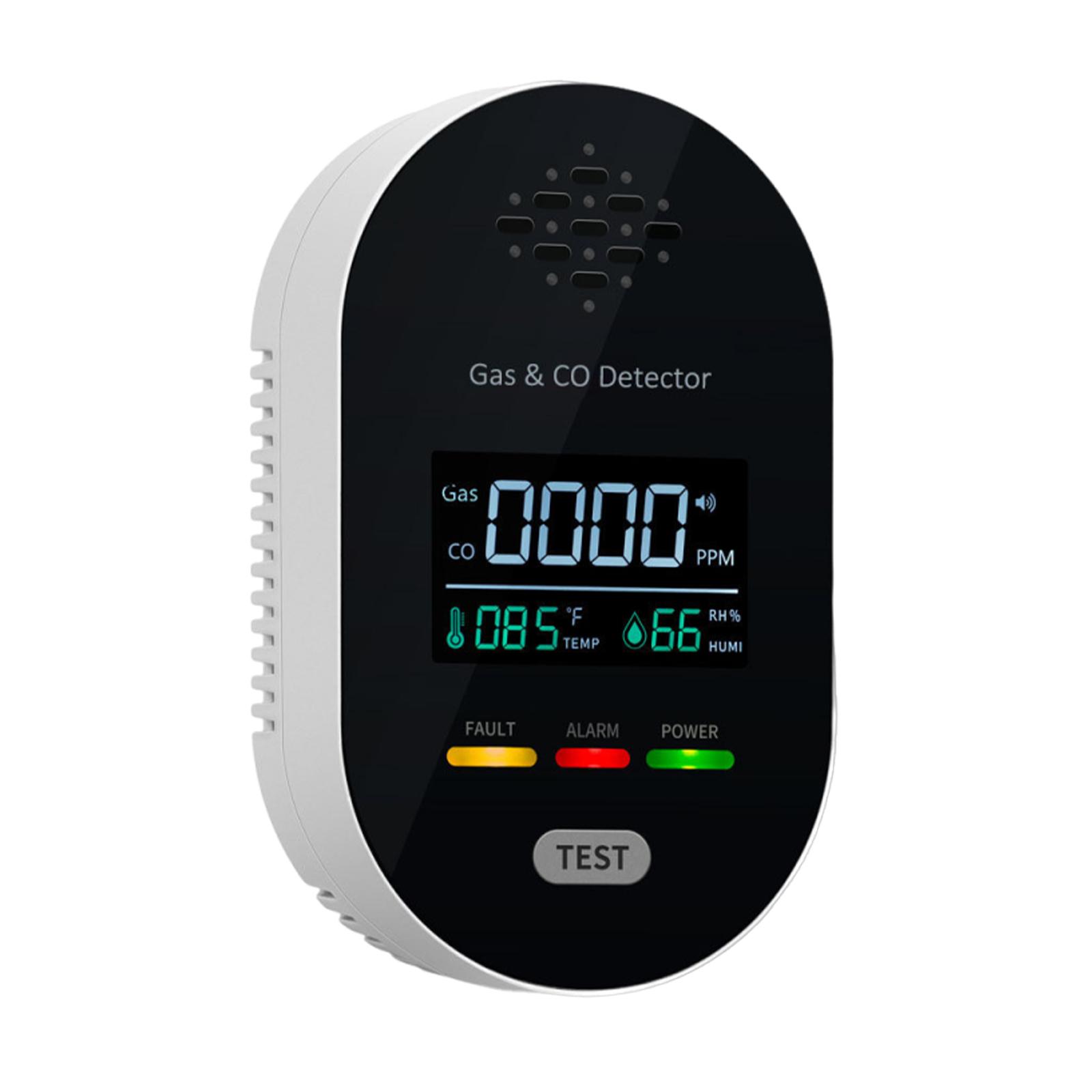 

4 in 1 Gas Carbon Monoxide Detector with Temperature Humidity Sensor Plug-in Gas Leak Alarm for Home Safety Monitoring One Size чёрный
