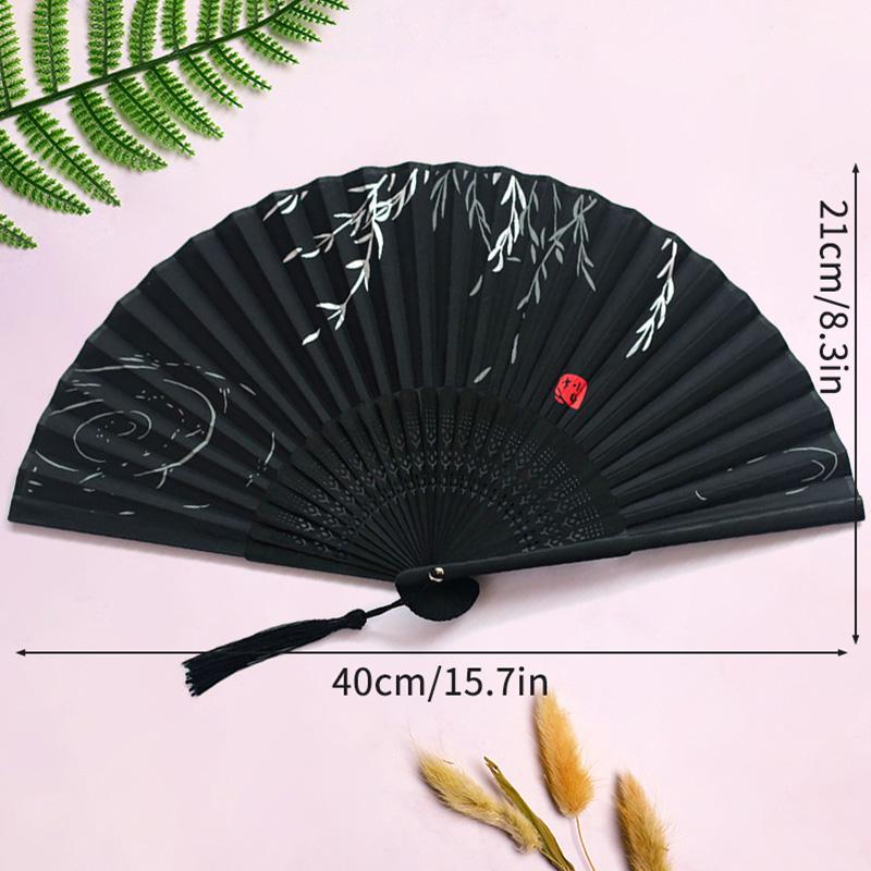 Pretty Classical Hand Held Fan Fashion Folding Fan Retro Dance Performance Fans Shooting Props Girls Women Fan Home Decoration