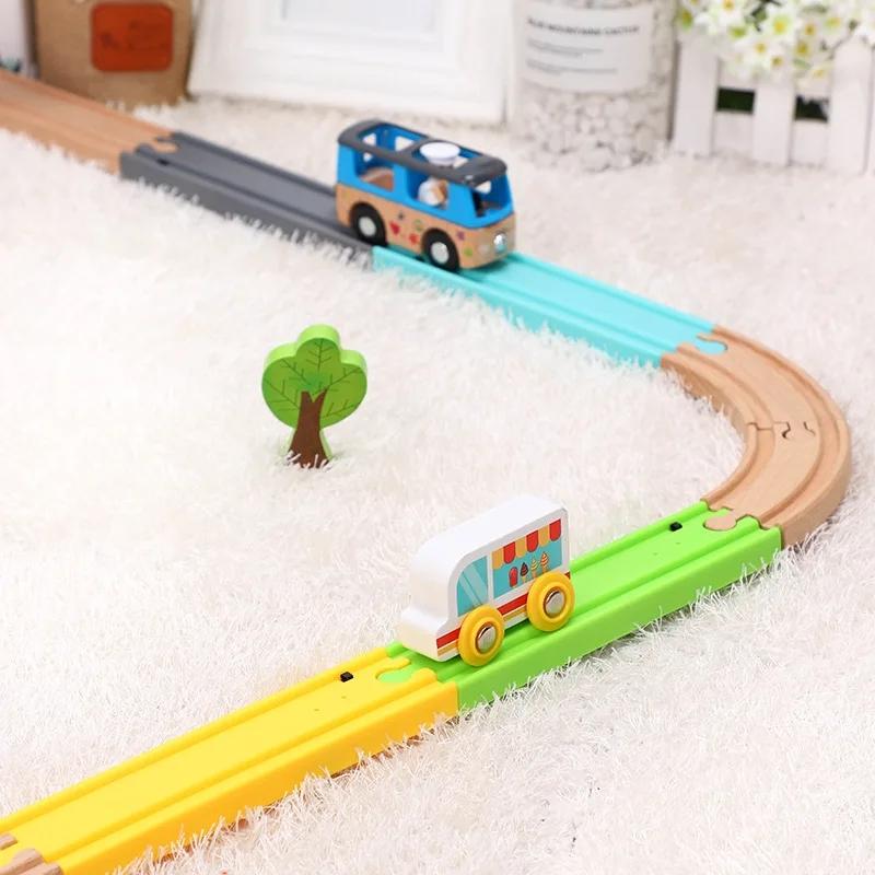 New All Kinds of Wooden Train Tracks Connectors Accessories Plastic Track Parts Fit for All Brands Wood Tracks Toys For Kids
