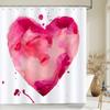 Love Red Rose Shower Curtain Bath Screen Waterproof Fabric Bathroom Decor Large Size 240X180 Valentine's Day Shower Curtains