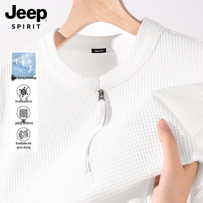 JEEP SPIRIT Men s Quick-Dry Antibacterial Half-Zip T-Shirt 3XL