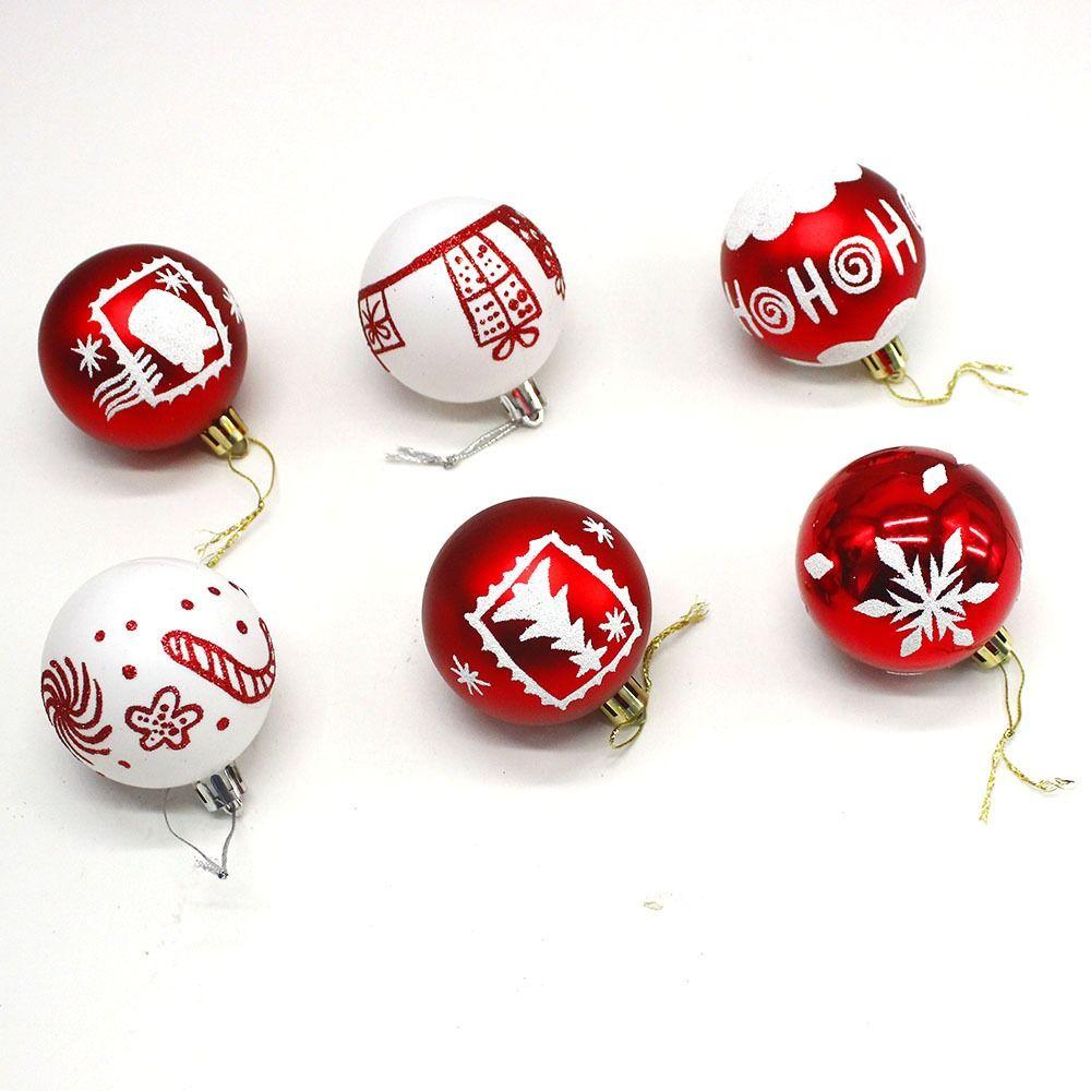 16pcs 6cm Painted Christmas Balls Pendant Xmas Tree Pendants  Home New Year Festival Gift