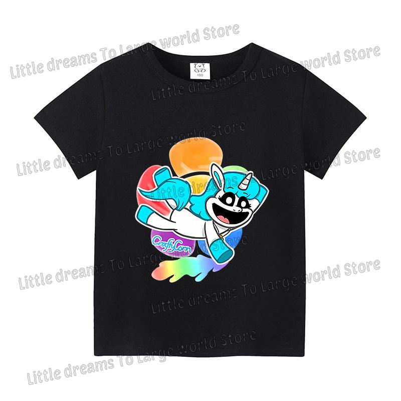 Smilings Critters Tshirt for Girls Boys Cartoon Tee Summer Anime Printed Tops Short Sleeve Tshirts Children Breathable Clothes