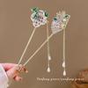 Light Luxury Flower Hairpin Chinese Style Floral Tassel Hair Stick Elegant Exquisite Jewelry Hair Accessories Girls Hairpins