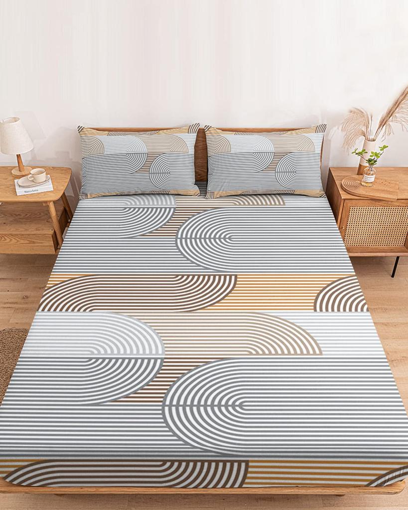 Autumn Maple Leaf Pattern Sheet Three-Piece Digital Printed Sheet Bedding Set Adult Children