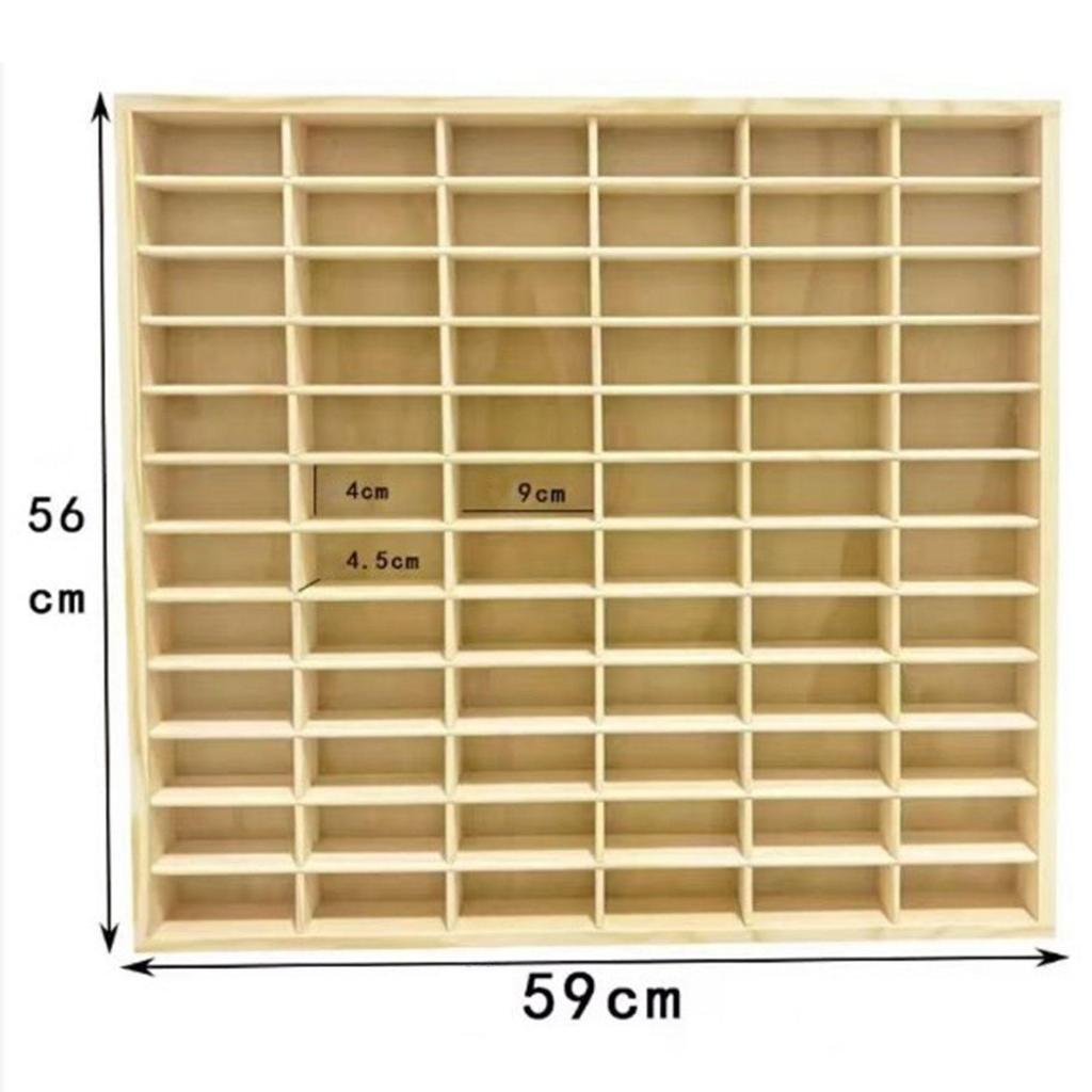 Car Model Display Case Shelf 72 Compartments Cabinet Sturdy Wooden Organizer for Personal
