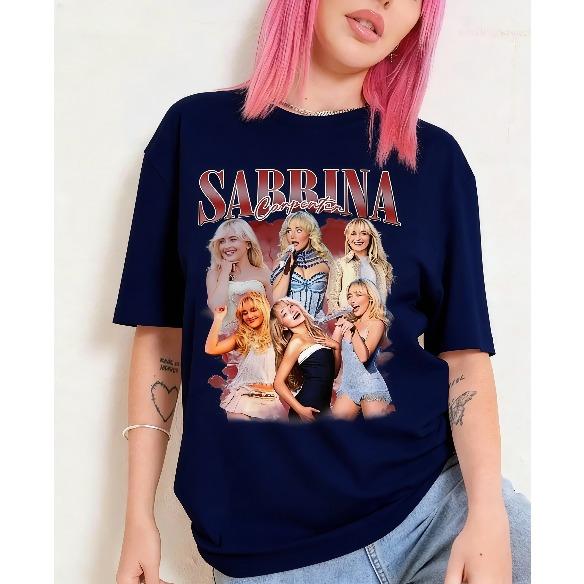 2026 Sabrina T-Shirt, Retro-Konzertmuster, Bequem und Atmungsaktiv, Geeignet für Männer und Frauen Y2k Hip Hop Streetwear Übergroßes T-Shirt