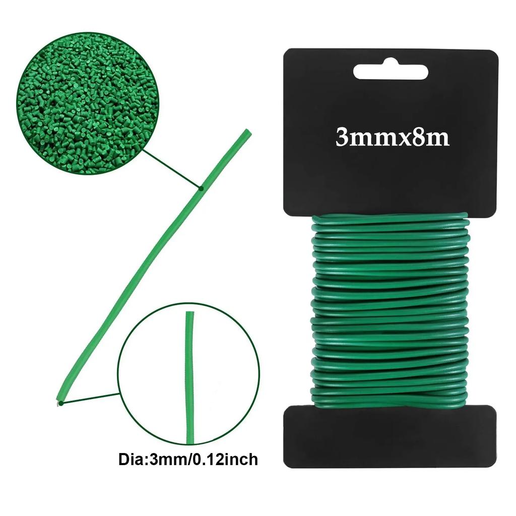 5/8/10m Reusable Plant Support Tie, Steel Wire Rubber Coated, Sturdy Flexible Garden Supplies, for Gardening Flower Stems