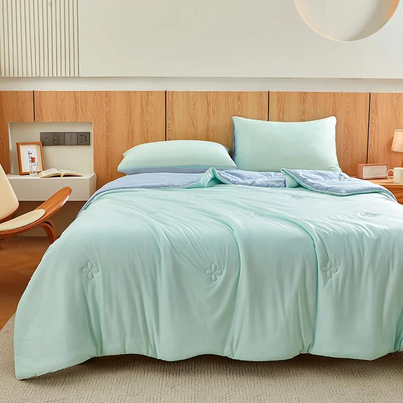 2026 Air Condition Comforter for Summer Pure Color Ice Silk Cooling Blanket Lightweight and Smooth Summer Cold Quilt Cooling Blanket for Bed