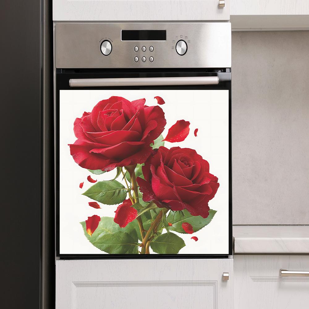 Self-adhesive Valentine Day Rose Petals Wall Stickers for Cabinet Wardrobe Home Decor