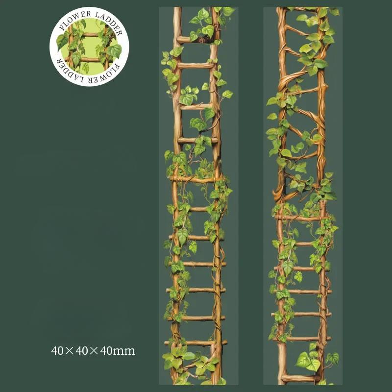 

1 рулон цветочных декоративных клеев, наклейки для скрапбукинга, ПЭТ-ленты, лестница, персиковая лестница, цветок, руководство, основа, сделай сам, 40 мм*2 м